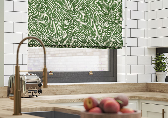 Acoustic Velvet, Leaf Green - Motorised Roman Blind - Image 5